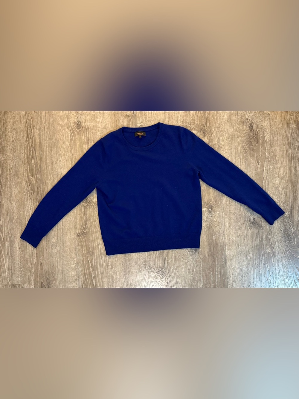 Quince Mongolian Cashmere Crewneck Sweater in Deep Ocean - Picture 2 of 9